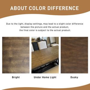 Tavolo da Pranzo Estensibile in Legno Marrone Stile Rustico da 60-78 Pollici con Prolunga Rimovibile, Grande Tavolo da Cucina Espandibile per 4-8 Persone - Product Image 5