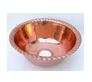 Unique Design Round Shape Undermount Basin Customized Size Wholesale Copper Basin Copper Hammered <b>Sink</b> Pewter Finished - Product Image 3