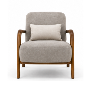 Fauteuil lounge moderne en teck massif, fauteuil d'appoint luxueux rembourré, meubles pour salon, hôtel, villa, appartement - Product Image 5