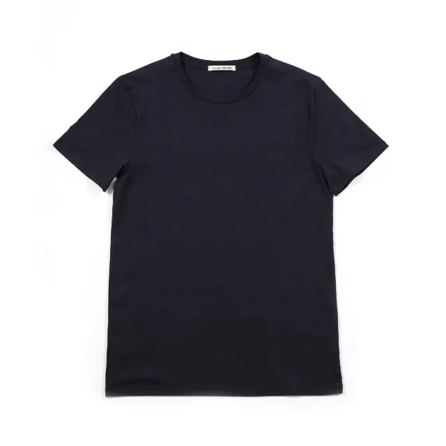 Man's T Shirts With Crewneck Blue Navy Colour High Quality Clothing Italian Design 100% Cotton