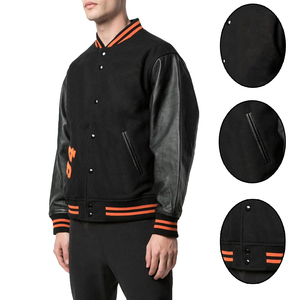 Chaqueta Varsity Personalizada al por Mayor de Alta Calidad con Cuello Alto y Logotipo Frontal para Hombre, para Equipos Escolares de Béisbol - Product Image 6