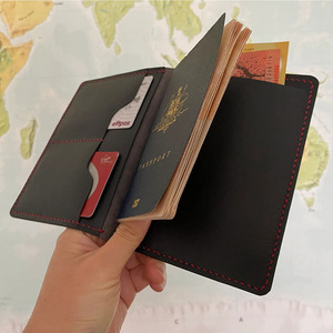 Genuine Leather Passport Holder Travel Wallet RFID Blocking Document Organizer Hanging Luggage Tag Multiple <b>Card</b> Custom for sale - Product Image 3