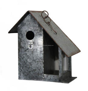 Nichoir décoratif en métal pour l'extérieur, abri suspendu pour oiseaux, résistant aux intempéries, pour petits oiseaux, balcon, terrasse - Product Image 4