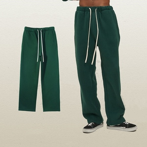 Pantalon de survêtement marron pour homme, taille élastique avec cordon de serrage, coupe décontractée, poches latérales, respirant, en coton tricoté, pour l'automne - Product Image 3