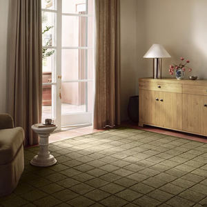 Alfombra de Lana de Nueva Zelanda Hecha a Mano, Diseño Moderno con Textura de Cuadros de Altura Variada, Alfombra Artesanal para Sala de Estar y Dormitorio - Product Image 4