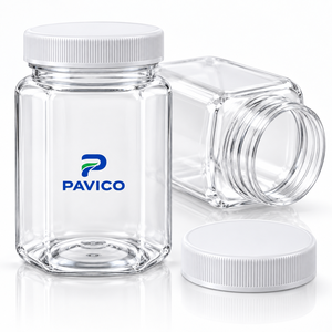Envase PET Cuadrado Transparente Personalizado con Tapa de Rosca de Plástico para Envasado de Alimentos Secos, Fabricante en Vietnam - Product Image 3