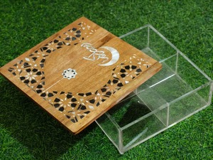 CrescentGrain Pearl Box Premium Handmade Wood, MOP Inlay & <b>Acrylic</b> Candy Organizer for Ramadan 2027, Eid & Luxury Interiors - Product Image 2