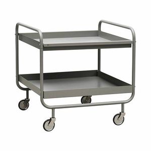 Carrito de Servicio Metálico con Estantes de Acero Resistente y Ruedas de Fácil Desplazamiento para Entrega de Alimentos - Product Image 1