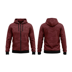 Sweat à capuche zippé rétro américain pour homme, coupe ample, anti-boulochage, en polyester/coton tricoté, couleur unie noir, décontracté, automne - Product Image 6
