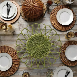 Posavasos de ratán Natural tejido a mano, estilo de algas marinas de bambú, antideslizante, impermeable, estera de aislamiento térmico, placa de mimbre hecha en Vietnam - Product Image 1