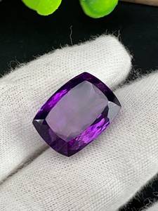 Pierre précieuse d'améthyste violette naturelle, pierre brute facettée, coupe octogonale, certifiée IGI, effet lumineux, pour la fabrication de bijoux, vente en gros - Product Image 5