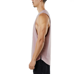 Custom Logo or Blank Casual Summer <b>Knitted</b> Plain Dyed Sleeveless Short Tank Top and Shorts <b>Sets</b> Men's - Product Image 4