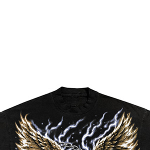 T-shirt à manches courtes pour homme en coton 100% imprimé sérigraphié Wild Eagle, coupe classique, col roulé, jersey formel - Product Image 3
