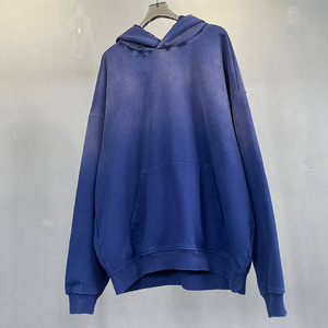 เสื้อฮู้ดดี้สตรีทแวร์สไตล์ Y2K แบบทำสีซีด 320gsm สำหรับผู้ชาย ผ้าฟลีซหนานุ่ม ซักย้อมสีแบบวินเทจ ทรงโอเวอร์ไซส์ สำหรับฤดูหนาว ผ้าฝ้าย 100% - Product Image 4
