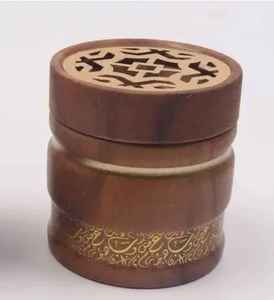 Wholesale Luxury Bamboo Bakhoor Burner Gift Set Modern <b>Crystal</b> Oud Incense Burner Arab Mabkhara <b>with</b> <b>Mirrored</b> Lid Storage Box an - Product Image 3