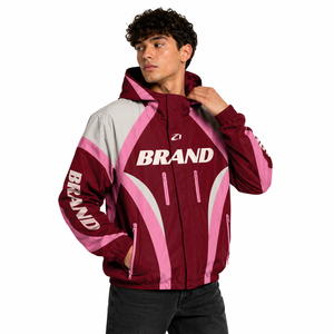 Trendy Style Custom Contrast Panel Hooded Windbreaker <b>Jacket</b> Lightweight Streetwear Men's <b>Jackets</b> OEM Private Label Supplier USA - Product Image 5