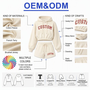 Conjunto deportivo de lana para mujer, sudadera corta con cremallera, minifalda, conjunto de dos piezas para gimnasio - Product Image 4