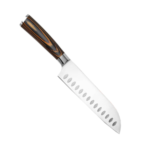 Couteau de chef en acier damas 440C forgé à la main avec manche en bois et étui en cuir pour une utilisation professionnelle en cuisine - Product Image 4