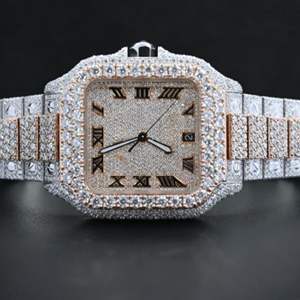Montre de luxe entièrement sertie de diamants VVS de qualité supérieure, fabriquée en laboratoire, nouvelle collection - Product Image 1