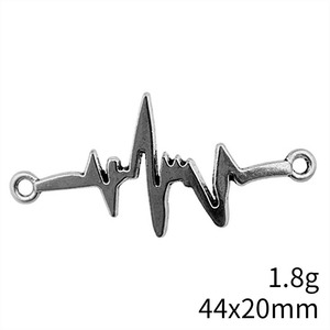 Connecteur de forme d'onde ECG 44x20mm en alliage de zinc argent antique <span class=keywords><strong>pour</strong></span> la décoration de porte-<span class=keywords><strong>badge</strong></span> d'infirmière - Product Image 5