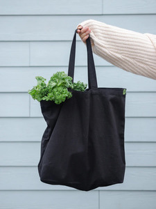 Sac fourre-tout classique en coton uni |   Sac de courses réutilisable à longue poignée |   Cadeau promotionnel écologique pour marché de produits alimentaires - Product Image 4