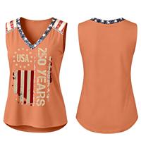 Débardeur personnalisé pour femme à col rond, imprimé sérigraphié, sans manches, décontracté, respirant, tricoté, 95% nylon, logo frontal, USA