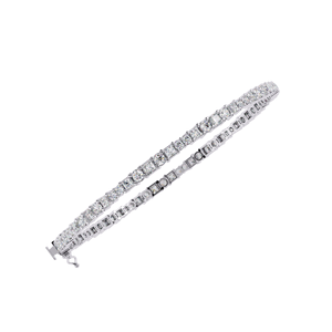 Women's White Gold Diamond Bracelet Round Brilliant Cut Natural D Color GIA Certified Classic Wedding Jewelry - Product Image 2