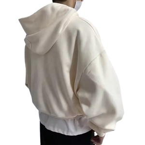 เสื้อฮู้ดกันหนาวผ้าฝ้าย100% 500แกรมสำหรับผู้ชายโอเวอร์ไซส์ผ้าเฟรนช์เทอร์รี่ธรรมดา - Product Image 2