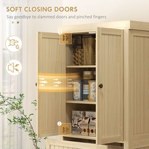 Armadio Dispensa Moderno da Cucina da 72 Pollici con 4 Ante in Truciolato, 2 Ripiani Regolabili e Cassetto in Legno MDF - Product Image 6