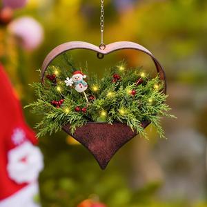 Valentine's Day Red Metal Scrollwork Heart <b>Wreath</b> with <b>Artificial</b> Roses and XOXO Ribbon Wall Hanging Decoration - Product Image 5