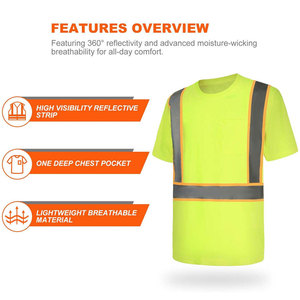 เสื้อยืดเซฟตี้ผู้ชาย Econex Sports สีน้ำเงินสะท้อนแสง ป้องกันรอยยับ ระบายอากาศ แห้งเร็ว มองเห็นได้ชัดเจน ผลิตจากผ้าฝ้าย - Product Image 4