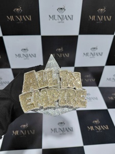 Pendentif personnalisé en argent sterling 925 avec lettre en moissanite VVS plaqué or, style hip-hop, passe le test du diamant - Product Image 3