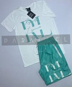 Ensemble décontracté pour homme en maille respirante 100% polyester avec chemise à col et short, couleur unie, pour l'été - Product Image 2