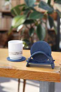 Genuine Leather Luxury Coasters Strong Double Sided Round Beverage Mats Heavy Duty Desk <b>Protector</b> Pads Accessories - Product Image 2