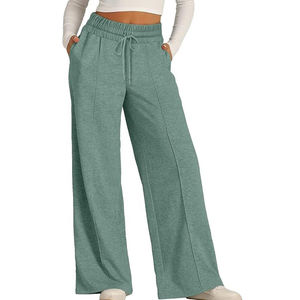 Women Flare Jogger Pants and <b>Trousers</b> 100% Cotton Breathable Soft Baggy Wide Straight Leg Sweatpants for Sale Breathable - Product Image 6