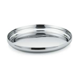 Assiette ronde en acier inoxydable, assiette à dîner, plateau indien Thali, plateau à repas, acier inoxydable Khomcha - Product Image 4