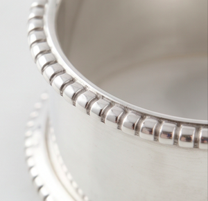 <b>Silver</b> Round Metal <b>Napkin</b> Ring with Beaded Edge Glossy Finish Ideal For Table Decoration And Home Use - Product Image 2