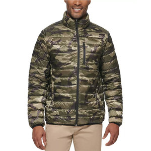 Chaqueta Acolchada de Invierno para Hombre con Diseño de Camuflaje, Brillante, con Cuello Alto, Cierre de Cremallera, Resistente al Viento, Chaqueta de Plumón con Estampado de Camuflaje - Product Image 4