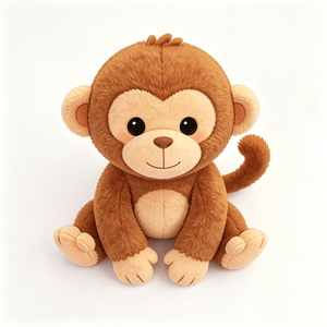 Lindo peluche de mono sentado, suave y esponjoso, peluche de mono de dibujos animados, adorable peluche de mono bebé. - Product Image 4