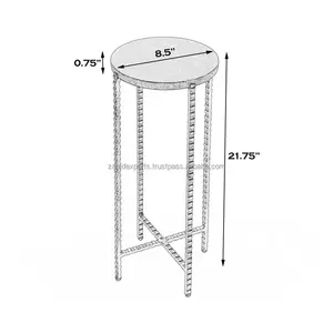 Luxury Designer Portable Modern Coffee Table Metal Top <b>Gold</b> <b>Frame</b> Living Room Soft-Edge Slab Style Adjustable Height - Product Image 4