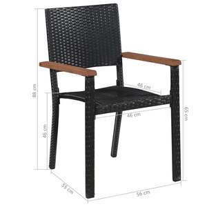Juego de 2 Sillas de Comedor de Ratán PE Negro, Diseño Estándar y Duradero - Product Image 5