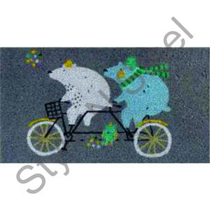 Deux ours équitation cyclisme paillasson pour chambre tapis coloré tapis anti-dérapant doux soyeux lisse tapis synthétique - Product Image 1