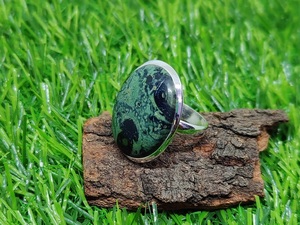Kambaba Jasper Silver <b>Ring</b>, Handmade Natural Stone <b>Ring</b>, 925 Sterling Silver Gemstone <b>Ring</b>, <b>Boho</b> Vintage Jewelry for Men & Women - Product Image 4