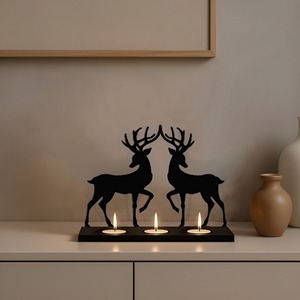 Hot Selling Product Stainless Steel 3 Candle Holder with <b>Black</b> Powder Coated Finish for Home Restaurant Decoration in Low Price - Product Image 2