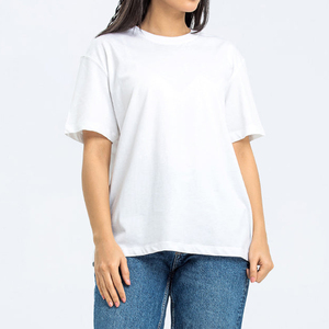 เสื้อยืดผู้หญิงแขนสั้นผ้าฝ้ายนุ่มสบายทรงหลวมคอกลมสวมใส่สบายน้ำหนักเบาป้องกันรังสียูวีสไตล์ฤดูร้อน - Product Image 1