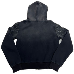 Sudadera con Capucha Negra para Hombre, Manga Larga, Estilo Casual, con Detalle de Pedrería en el Hombro - Product Image 2
