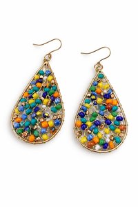 Bohemian Blue Orange Hemp Rope Triangular Drop <b>Earrings</b> Women's Gold Plated Party Fashion Jewelry - Product Image 4
