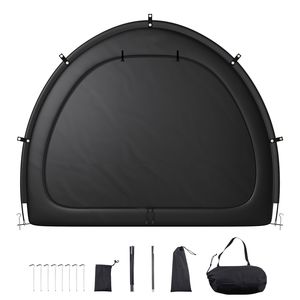 Tenda Spaziosa per Deposito Biciclette da Esterno con Finestra Ventilata e Forma a Ventaglio Impermeabile per Conservare 4-5 Biciclette - Product Image 1