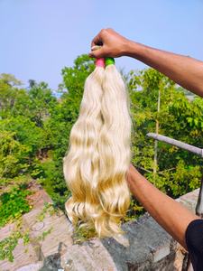 Extensiones de Cabello Humano Rubio del Sur de la India, Suaves y Sedosas – Virgen, Sin Enredos - Product Image 4