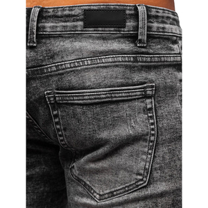 <b>Men's</b> Mid <b>Waist</b> Blue Cotton <b>Denim</b> Jeans <b>Shorts</b> with <b>Elastic</b> <b>Waist</b> Casual Solid Pattern Washed Technique Baggy Pants - Product Image 6